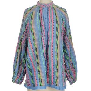 Devotion Twin/ Anthropology Multicolor Striped Women's Woven Artisan Top